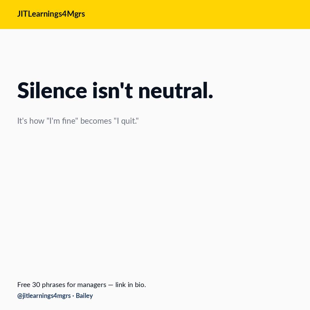 Silence isn't neutral Photo